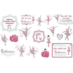 Stickserie - Ballerina inkl. ITH Schlüsselanhänger und Türschild 